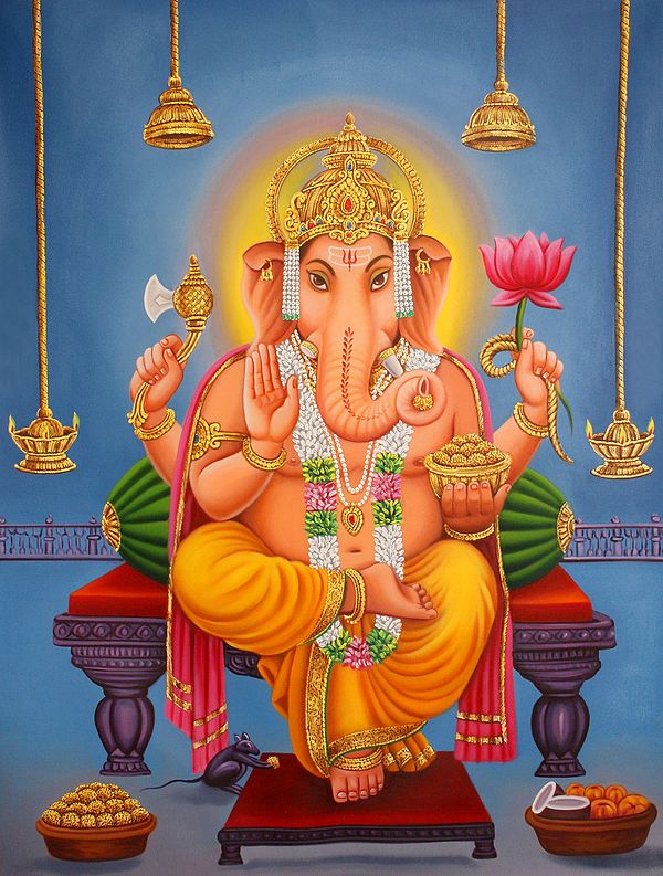 His Majesty Lord Ganesha Oil Painting