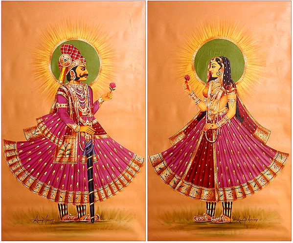 The Royal Pair (Set of Two Paintings)