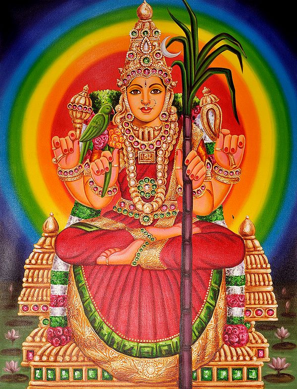 Goddess Lalita Oil Painting on Canvas