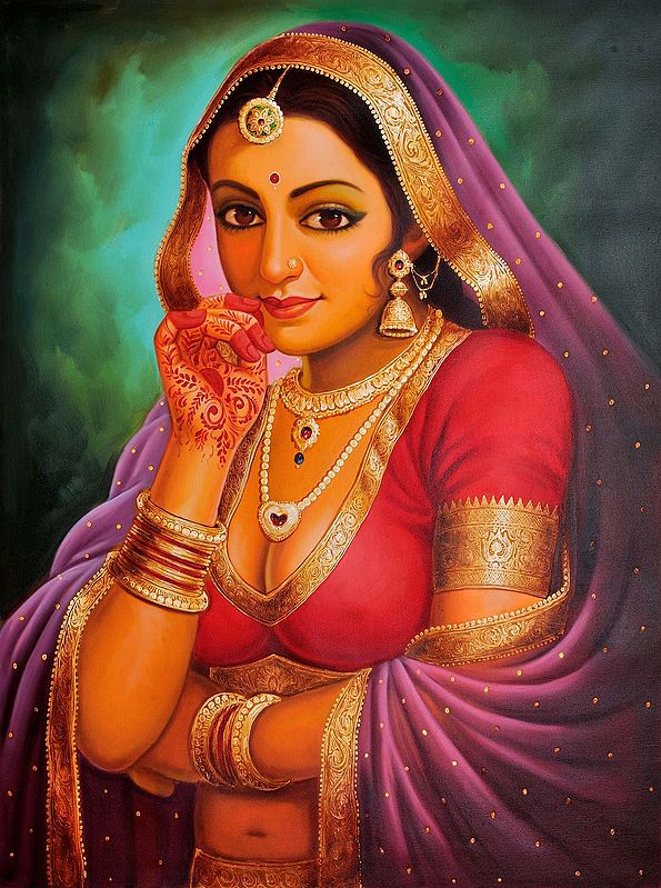 Portrait of a Rajasthani Bride | Oil Painting on Canvas