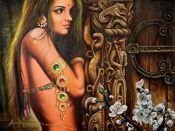 Desert-Skinned Beauty, Looking Out Her Door