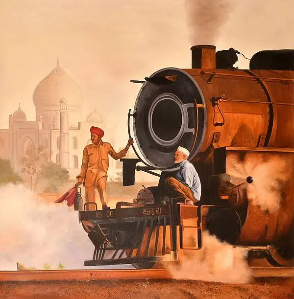 Steam Engine Against Taj Mahal