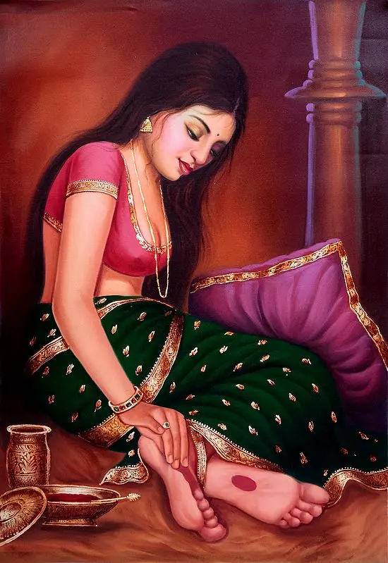 Young Maiden Paints Her Soles