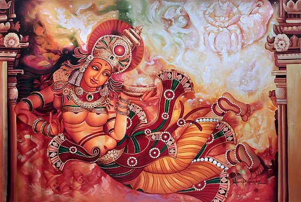 Ethereal Maiden (Apsara, Kerala Mural)