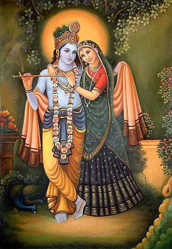 Radha Krishna Oil Painting on Canvas