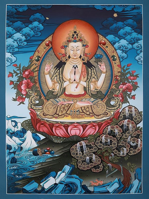 Avalokiteshvara Chenrezig | Tibetan Thangka Painting