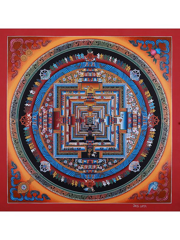 Chakra Mandala | Hand-Painted | Brocadeless Thangka Painting