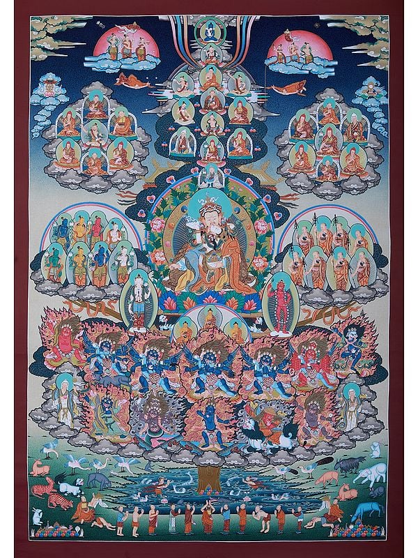 Nigma Guru Shakti | Hand-Painted | Brocadeless Thangka Painting