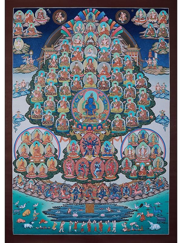 Hundred Buddha (Karma Kagyu Refuge Tree) | Tibetan Thangka Painting