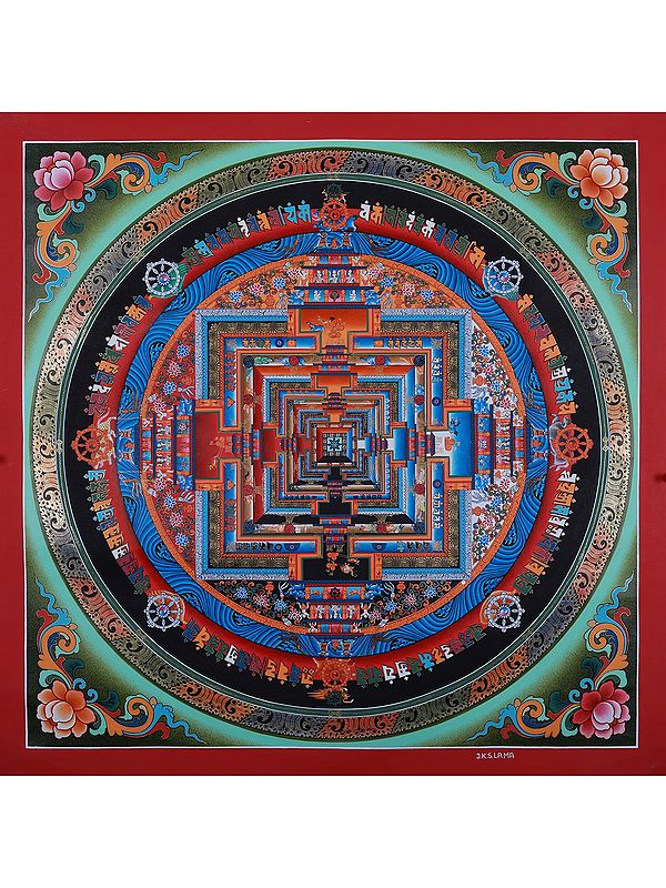 Hand-Painted Kalachakra Mandala | Brocadeless Thangka Painting