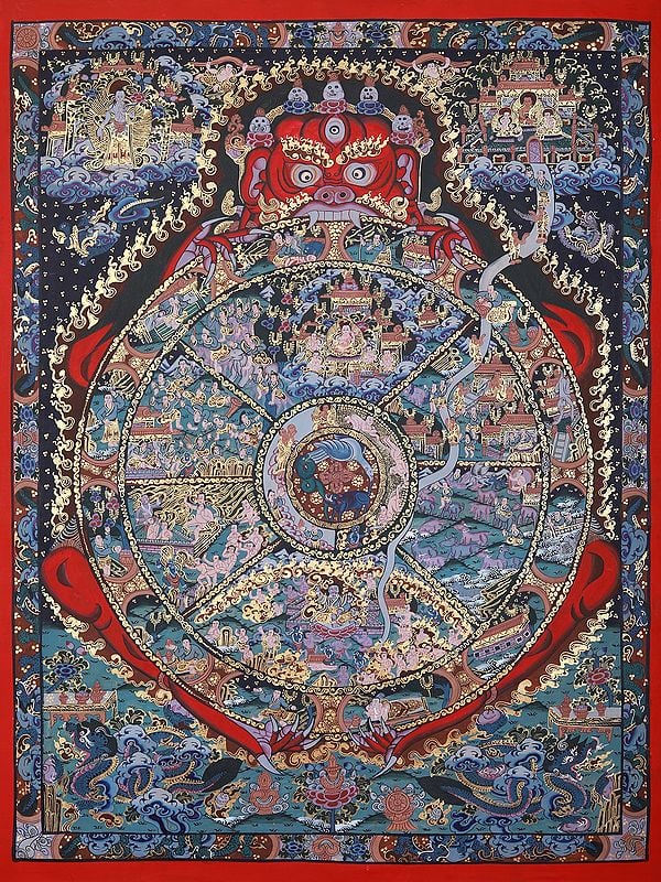 Wheel Of Life | Religious And Spiritual | Brocadeless Thangka Painting