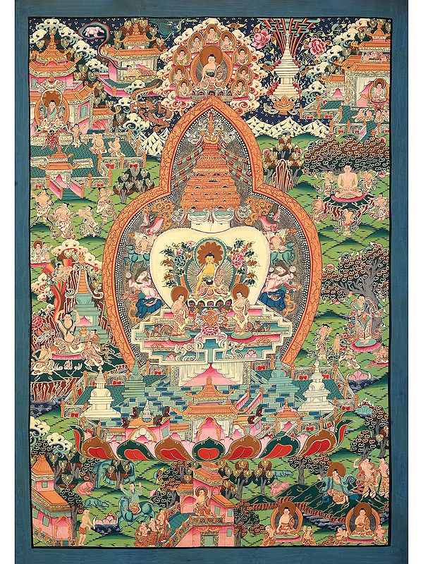 Life Of Buddha Hand-Painted | Tibetan Thangka Painting