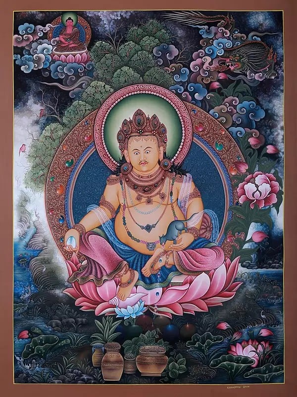 Tibetan Buddhist Hand-Painted Kuber | Tibetan Thangka Painting