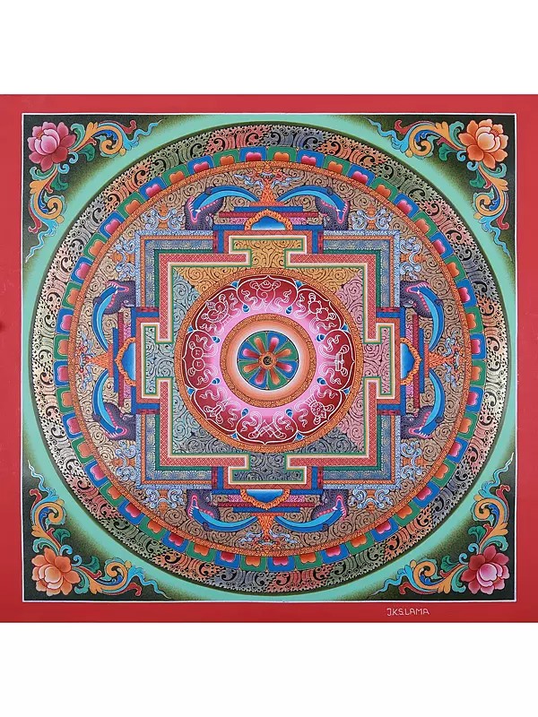 Tibetan Buddhist Ritual Mandala | Brocadeless Thangka Painting