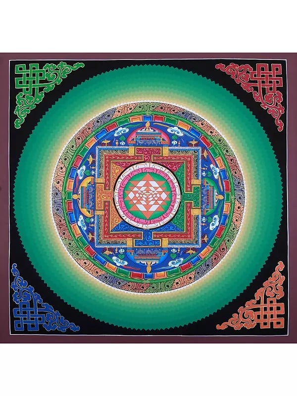 Traditional Shree Yantra Mandala | Brocadeless Thangka Painting