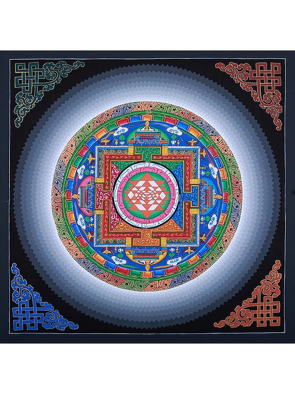 Tibetan Buddhist Mantra Mandala | Brocadeless Thangka Painting