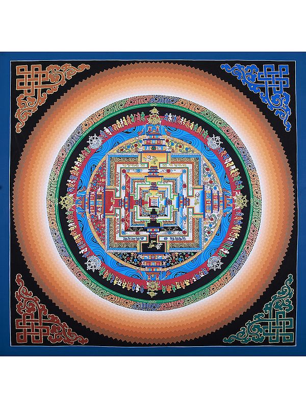 Traditional Mantra Mandala | Brocadeless Thangka Painting