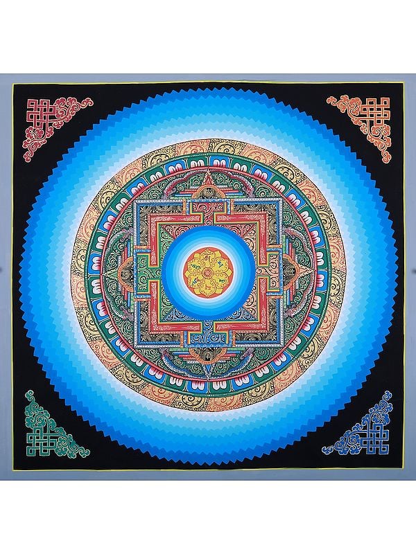 Buddhist Mantra Mandala Hand-Painted | Tibetan Thangka Painting