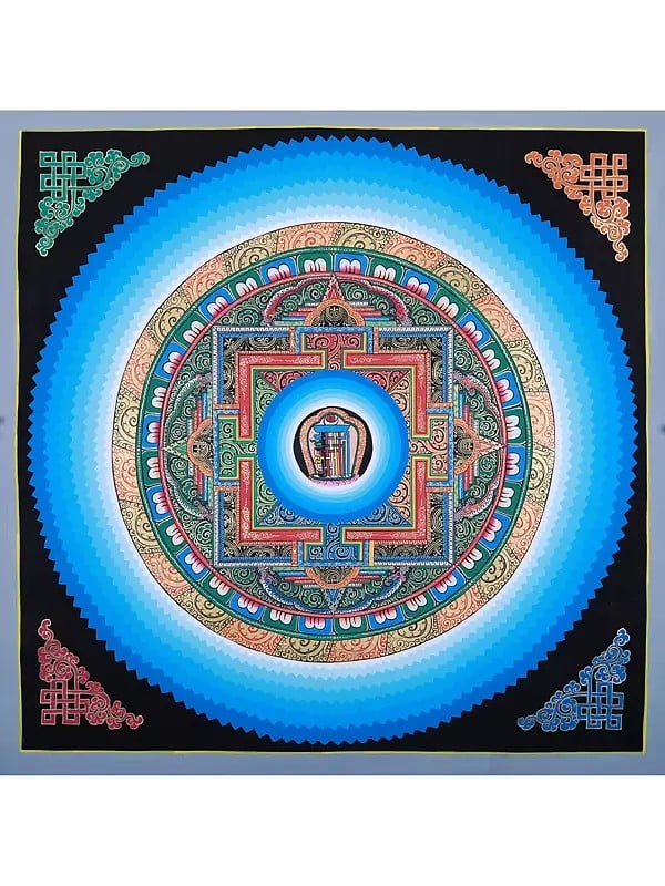 Hand-Painted Mantra Mandala | Tibetan Thangka Painting