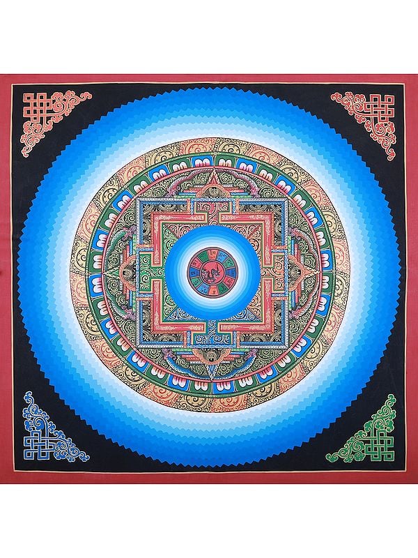 Meditation Mantra Mandala | Brocadeless Thangka Painting