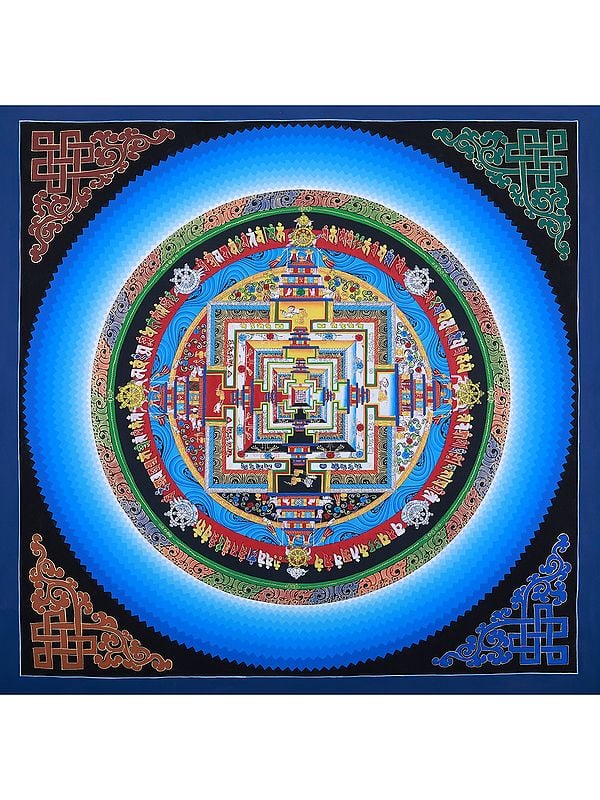 Auspicious Symbol Mantra Mandala | Brocadeless Thangka Painting