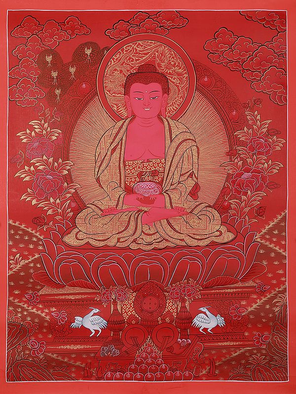 Amitabha Buddha Seated In Meditation Posture | Tibetan Thangka Painting