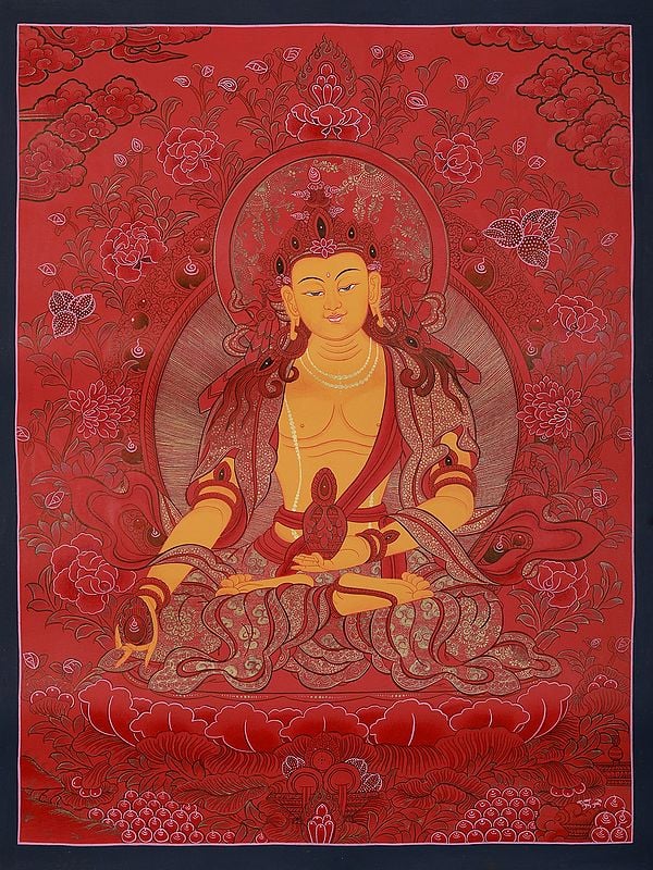 Tibetan Amitayus Buddha | Tibetan Thangka Painting