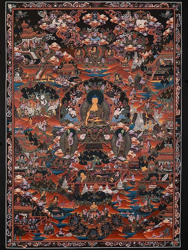 Life Story Of Buddha | Tibetan Thangka Painting