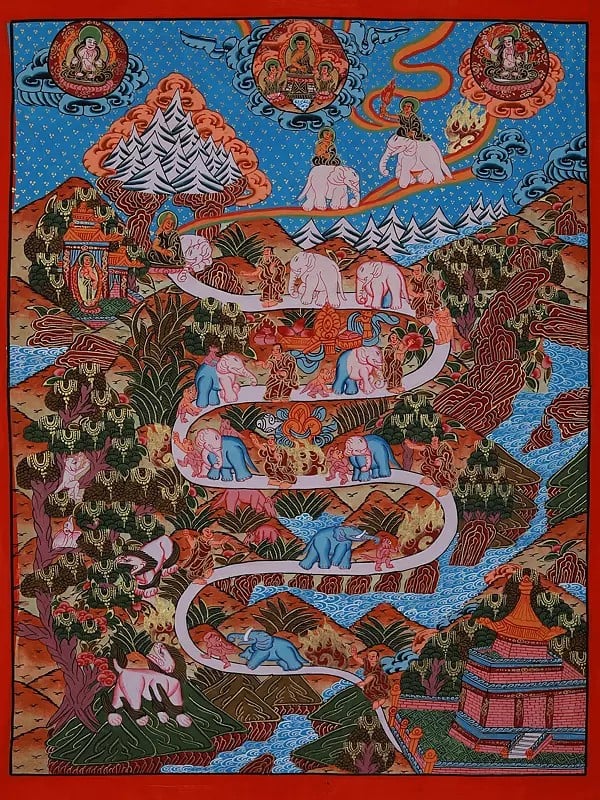 The Way Of Nirvana | Tibetan Brocadeless Thangka Painting