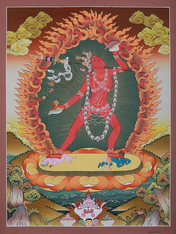 The Angry Vajrayogini | Brocadeless Thangka Painting