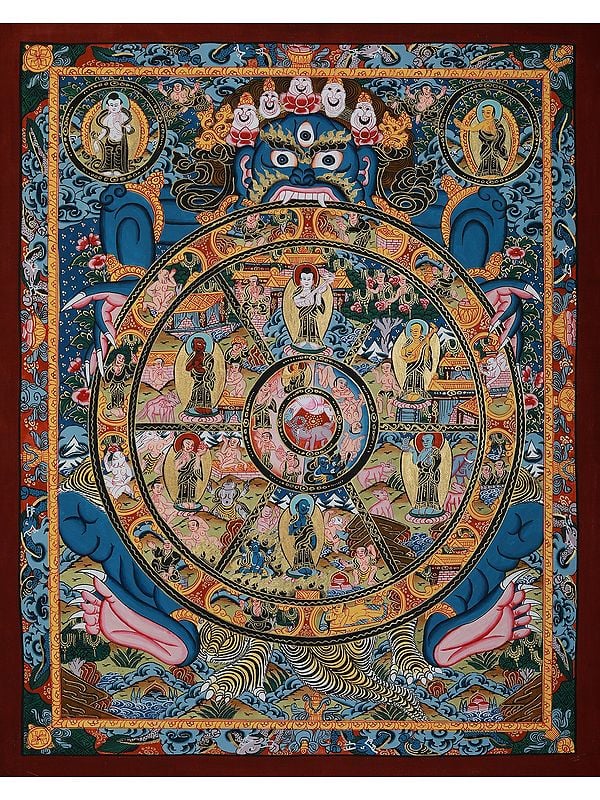 Life Wheel Of Tibetan | Brocadeless Thangka Painting