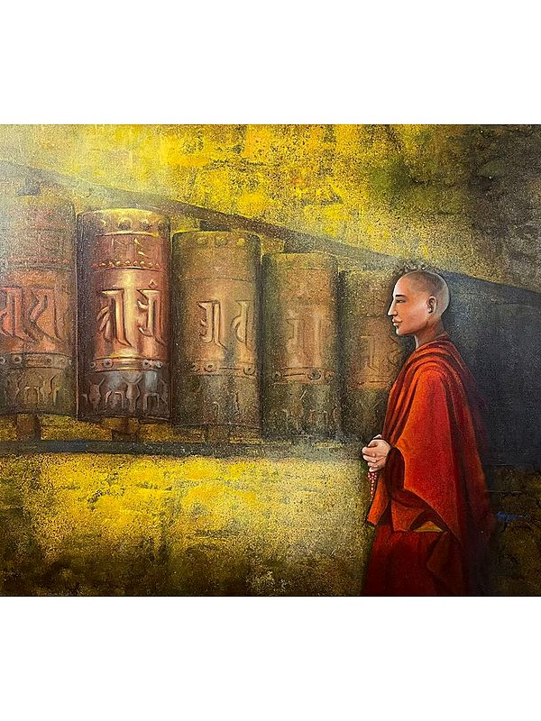A Buddhist Deity | Acrylic on Canvas | Painting by Kangana Vohra