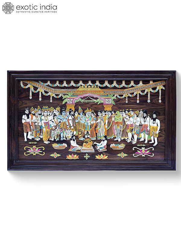 61" Srinivasa Kalyanam - The Marriage View | Rosewood 3D Panel with Inlay Work