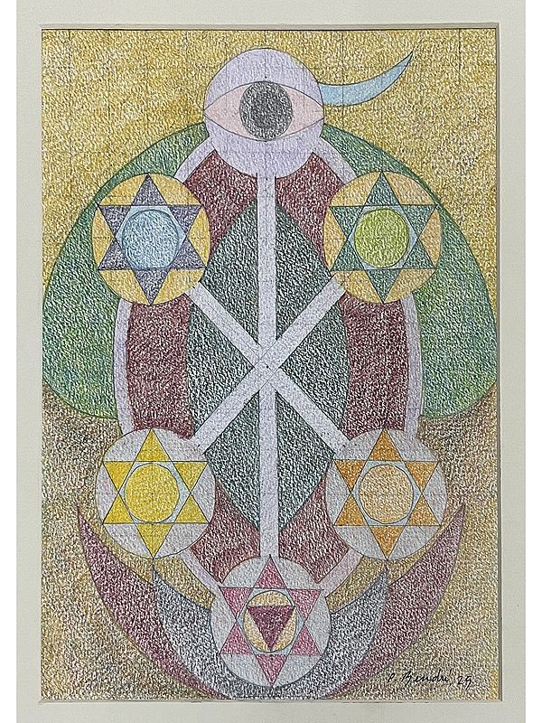 The Celestial Pillar | Without Frame | Acrylic on Canvas | Painting by Padmanabh Bendre