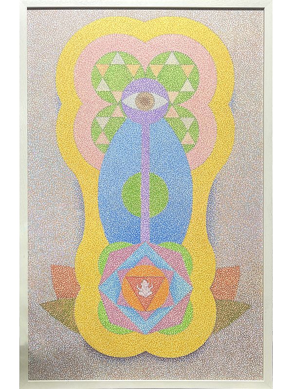 Ganesha’s Aura of Wisdom | Without Frame | Acrylic on Canvas | Painting by Padmanabh Bendre