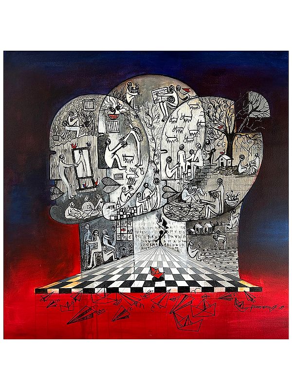 Story of Togetherness | Acrylic on Canvas | Painting by Arundhati Pise