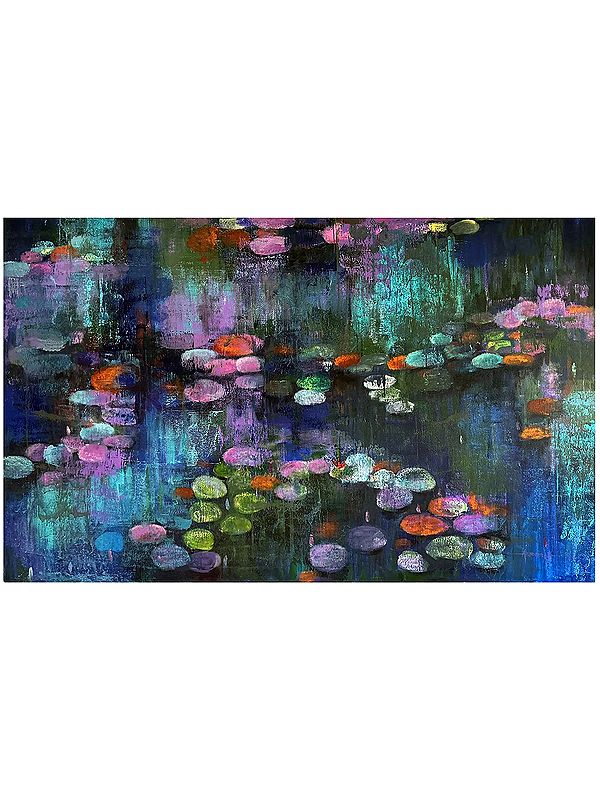 Whisper of the Water Lily | Acrylic on Canvas | Painting by Arundhati Pise