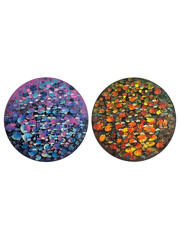 Quiet Whisper of Flowers | Pair of Two | Acrylic on Canvas | Painting by Arundhati Pise