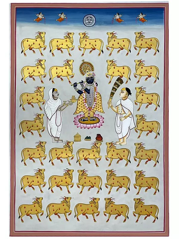 Dheeraj Munot's Pichwai Art: Lord Shrinathji and Sacred Cows