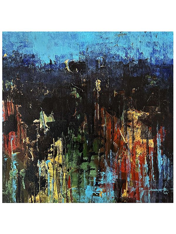 The Ochre Memory | Acrylic on Canvas Painting by Avinash Pise