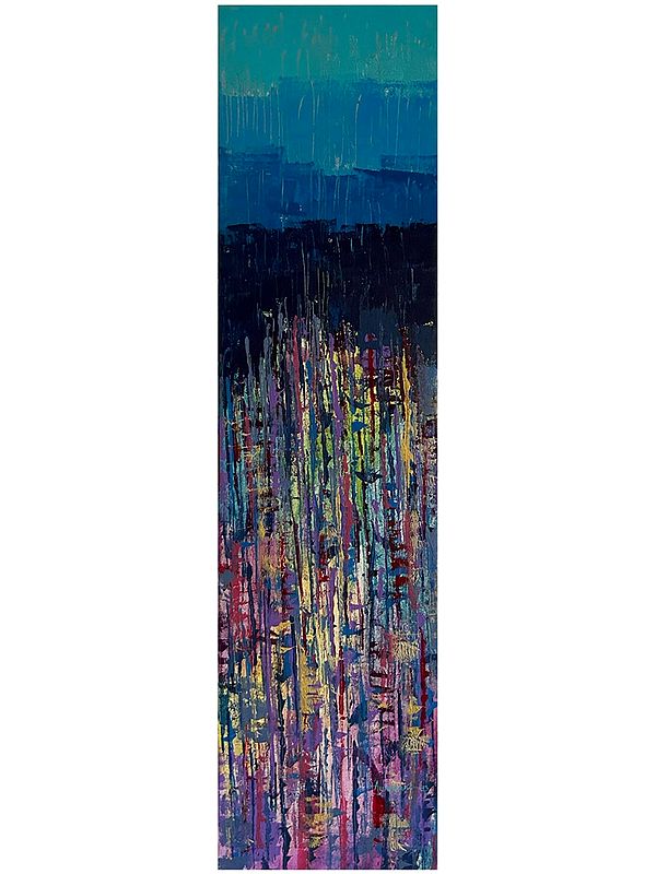 Avinash Pise: Violet Storm Acrylic Painting on Canvas