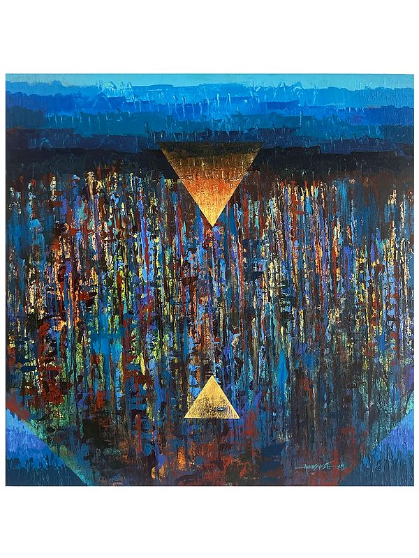 Avinash Pise's Celestial Anchor: Abstract Acrylic Canvas Art