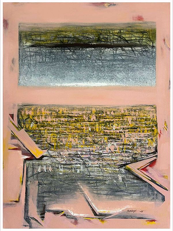 Between Two Realities | Mixed Media on Canvas Painting by Avinash Pise