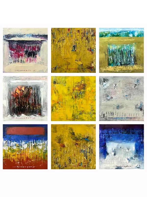 Terrain Studies - Pairs of Nine | Acrylic on Canvas Painting by Avinash Pise