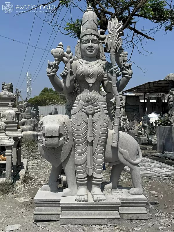 Large Granite Sculpture of Goddess Tripura Sundri