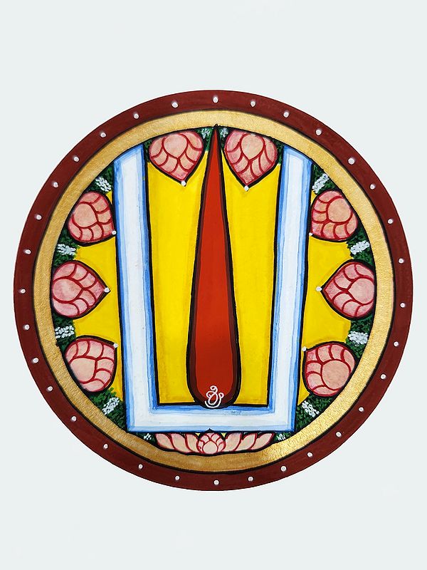 Ganjifa Card Vaishnava Tilak | Mysore Traditional Painting | With Frame