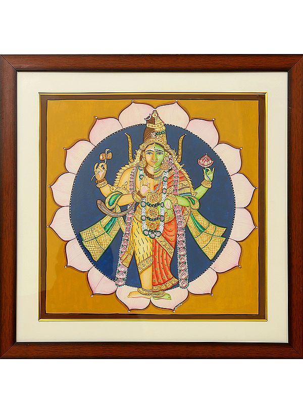 Ardhanarishvara (Shiva - Shakti) | Mysore Traditional Painting | With Frame