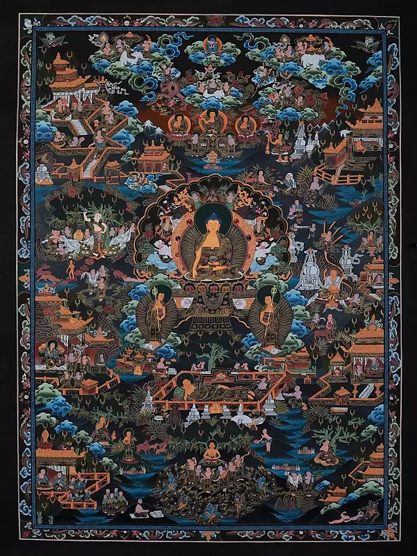 Shakyamuni Buddha Life | Tibetan Thangka Painting