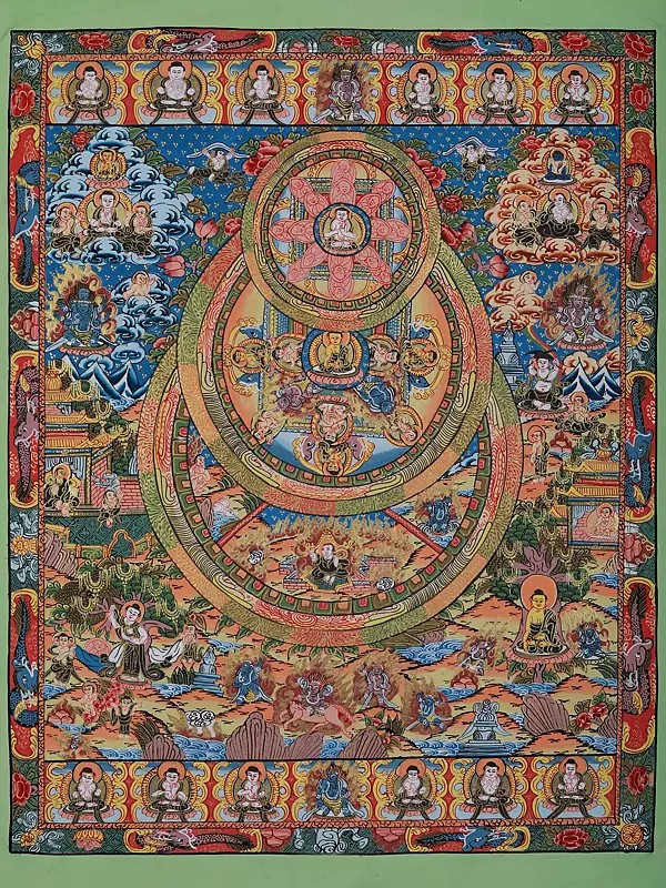 Three Circle Of Mandala | Tibetan Thangka Painting