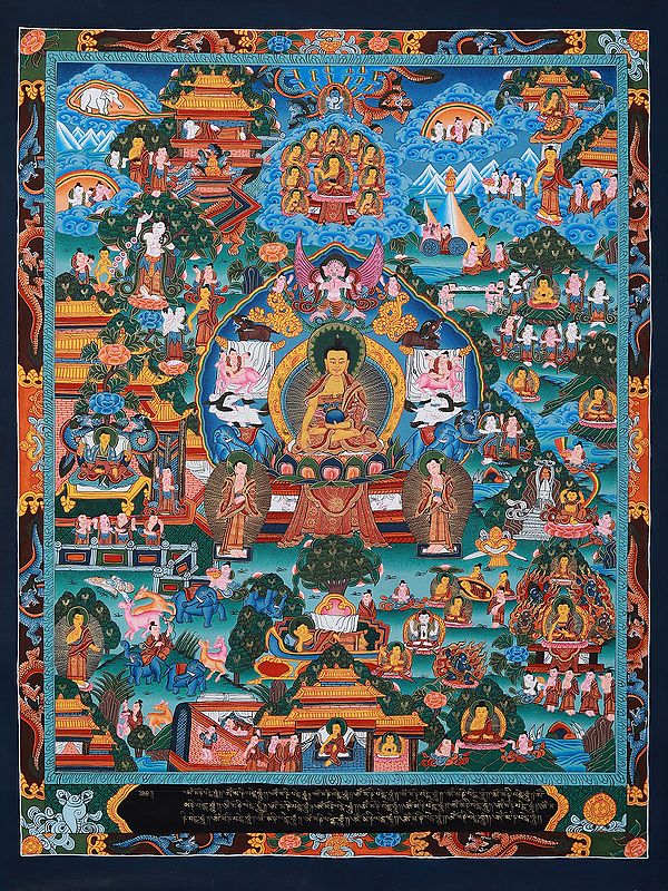 The Story Of Buddha's Life | Tibetan Thangka Painting